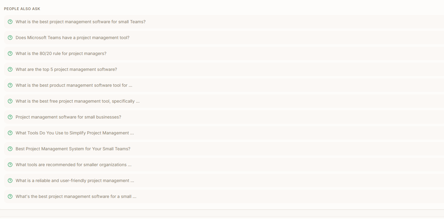 Frase question research results